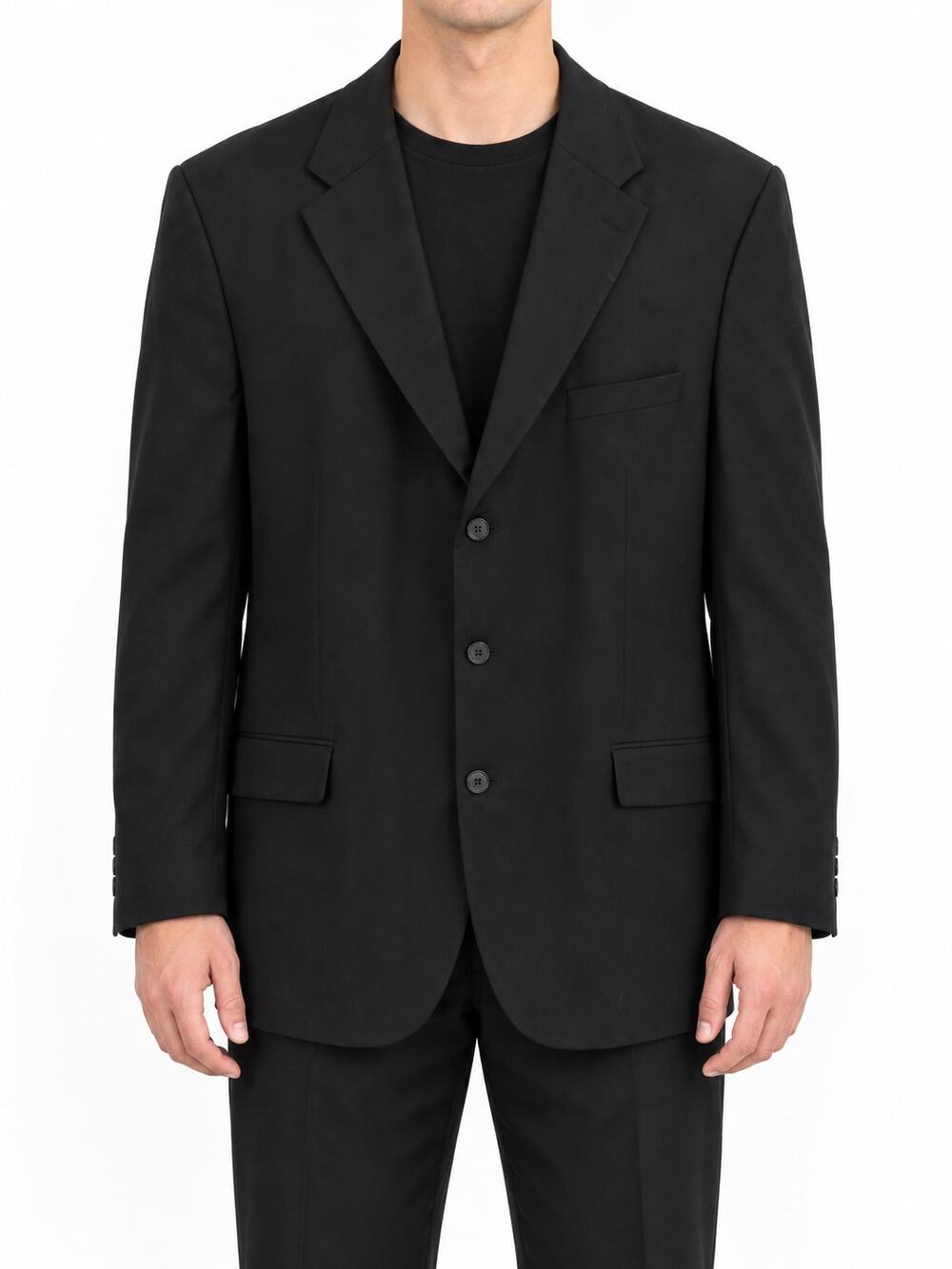 CIANNI Cathy Cellini Mens 62L Black Super 110s Wool Sport Coat Blazer Big & Tall